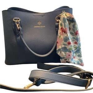 Nanette Lepore Blue Shoulder Bag with Floral Scarf NEW WITHOUT TAGS!